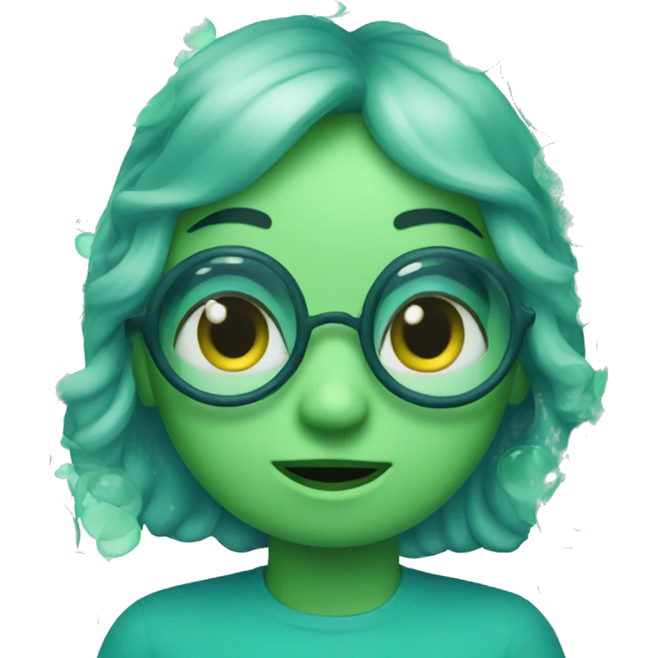 bubbles in blue green emoji