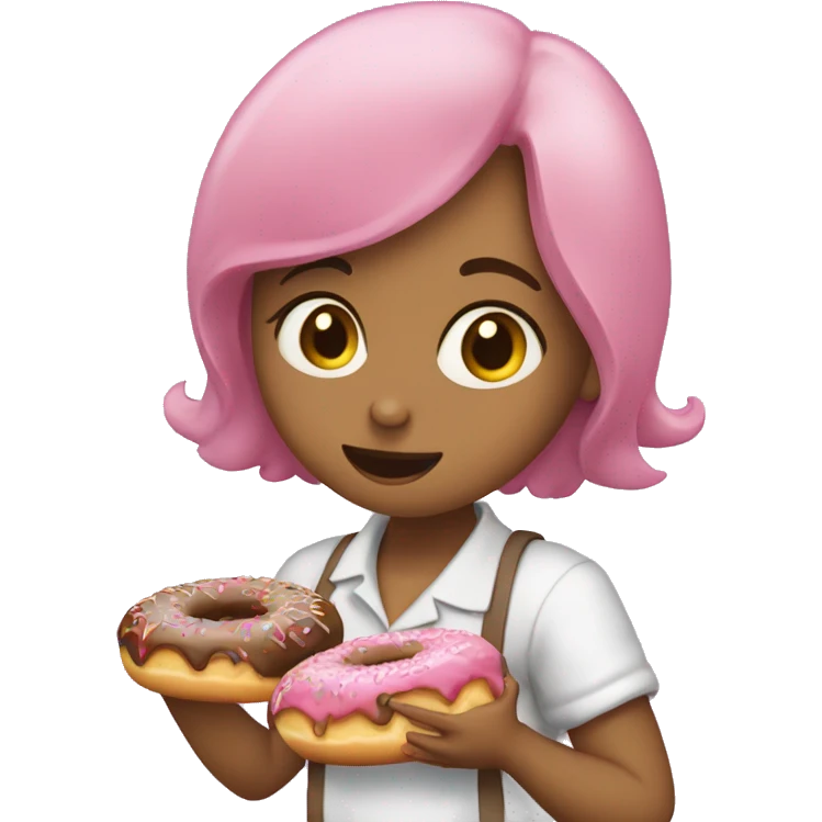 Une fille qui mange un donuts  emoji