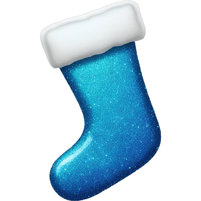 Blue glitter stocking emoji
