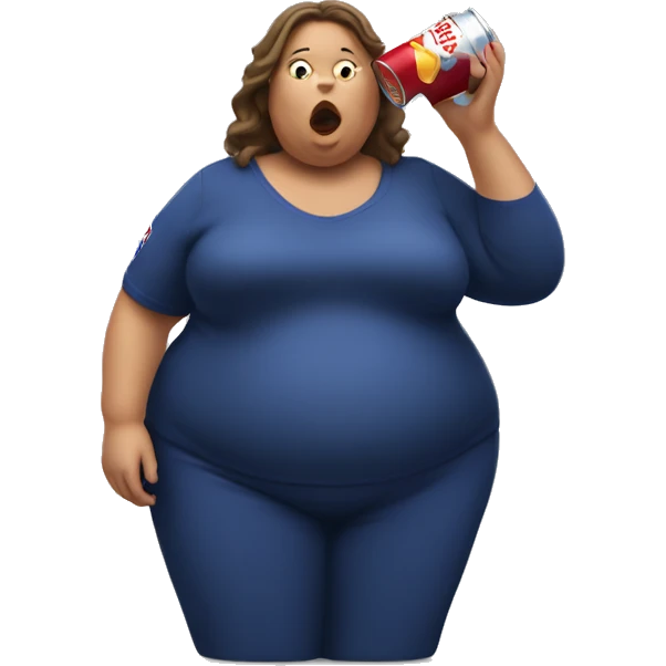 Fat women drinking a can of redbull emoji
