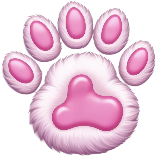 cat paw, cute feline foot with pink paw pads emoji