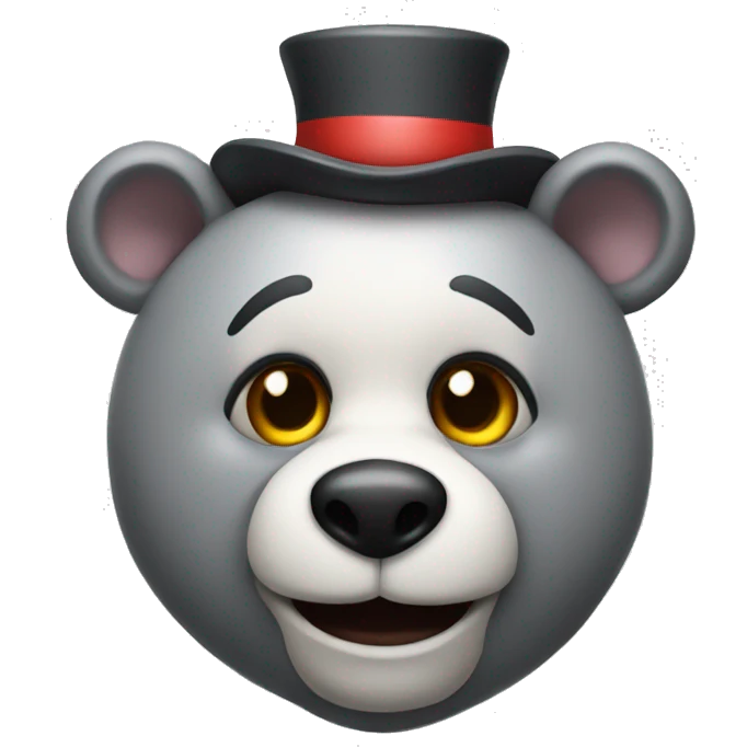 realistic-grey-bear-with-a-clown-makeup  emoji
