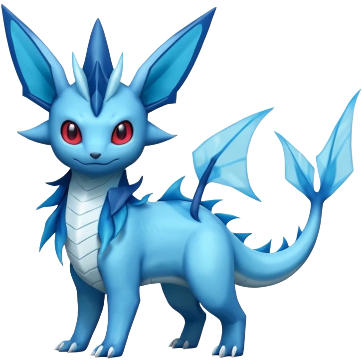 Salandit-Glaceon-Vaporeon-Salamence-hybrid-fusion (full body) emoji