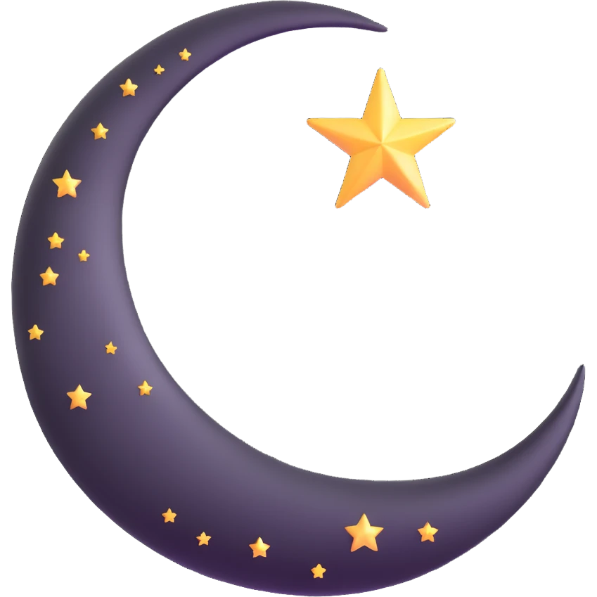 shiny pink crescent moon with sparkles emoji