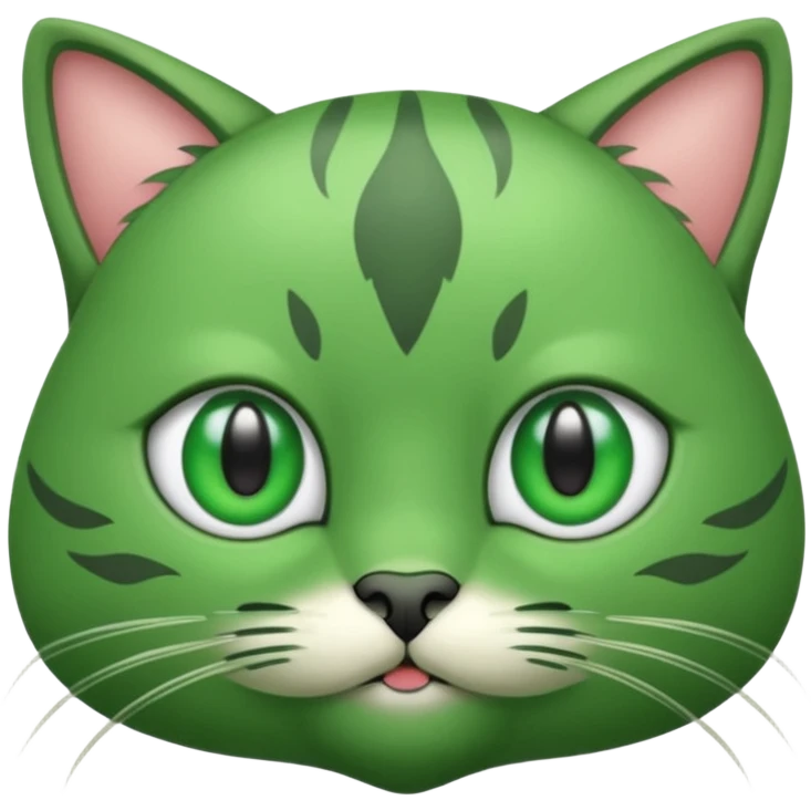 Créame un gato que se combierta en alien verde emoji