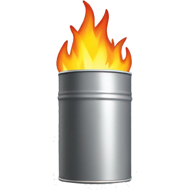 Gray can burning emoji