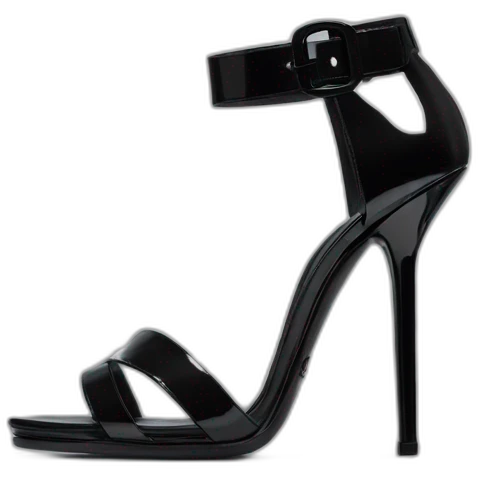 Ysl TRIBUTE heel SANDAL black PATENT LEATHER emoji
