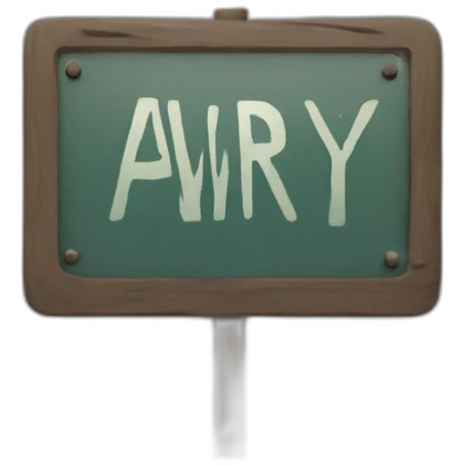 sign with a text "Away" emoji