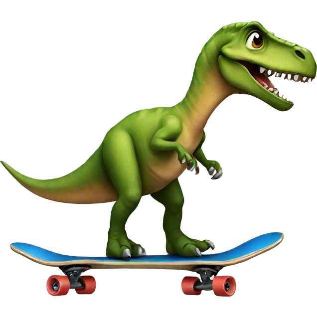 Dinosaur on skateboard emoji