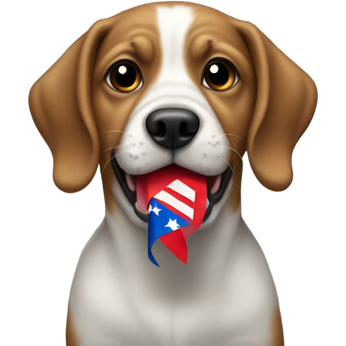 Dog holding Puerto Rican flag emoji