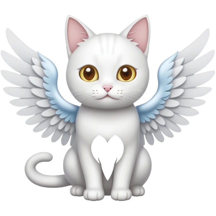 white cat with wings emoji