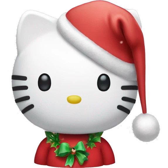 Hello kitty wearing a cristmas hat  emoji