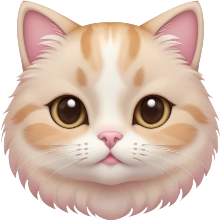 adorable cat mimicking the thinking face emoji, paw on chin, round face, big eyes, soft pastel colors emoji