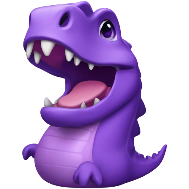 Purple crocks with dino things emoji