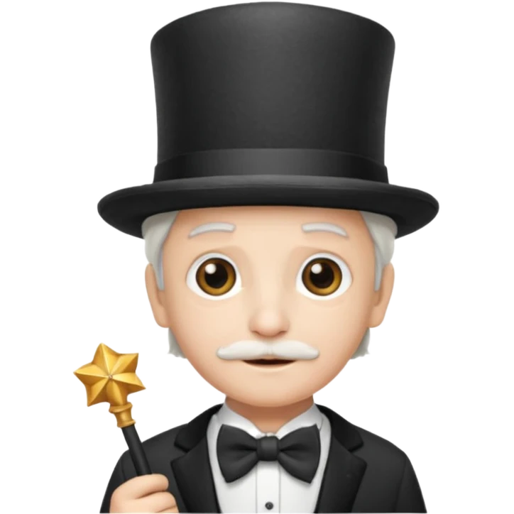 67 kid with a bowtie, a fancy hat and a wand emoji