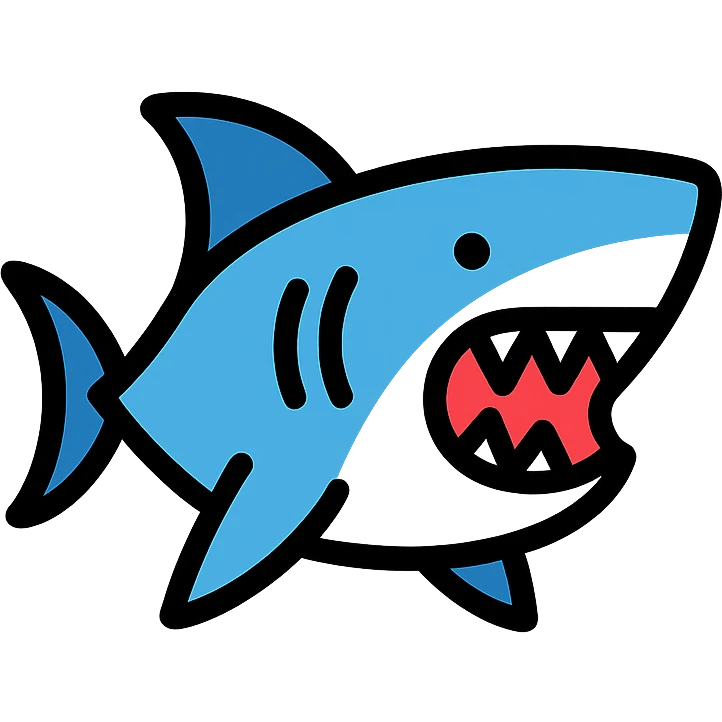 stylized shark with sharp teeth emoji