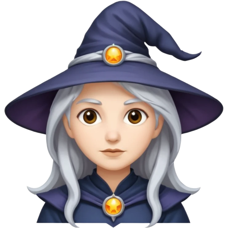 lunar witch with silver hair emoji