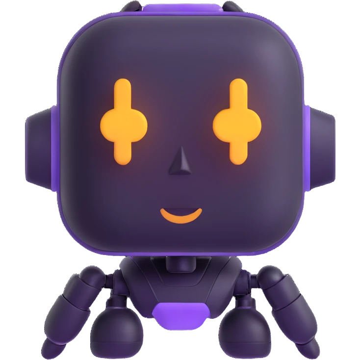 friendly and futuristic AI bot emoji, simple design emoji