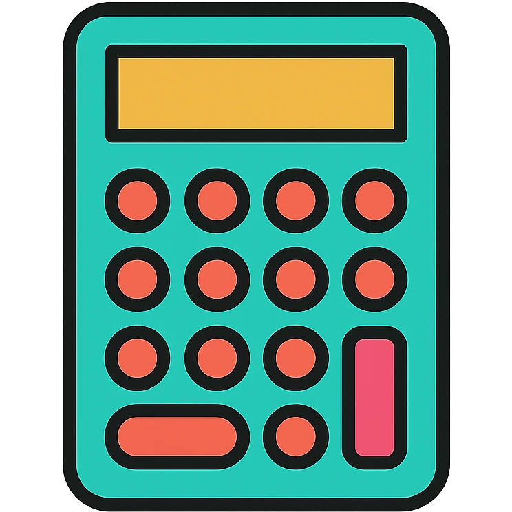 color outline icon style of a calculator emoji