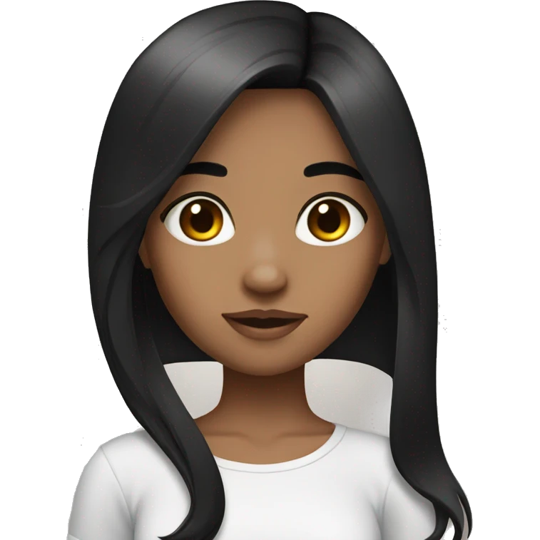 Cute girl with straight black hair emoji