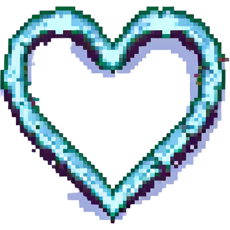 a heart with an infinity symbol inside, pixel art style emoji