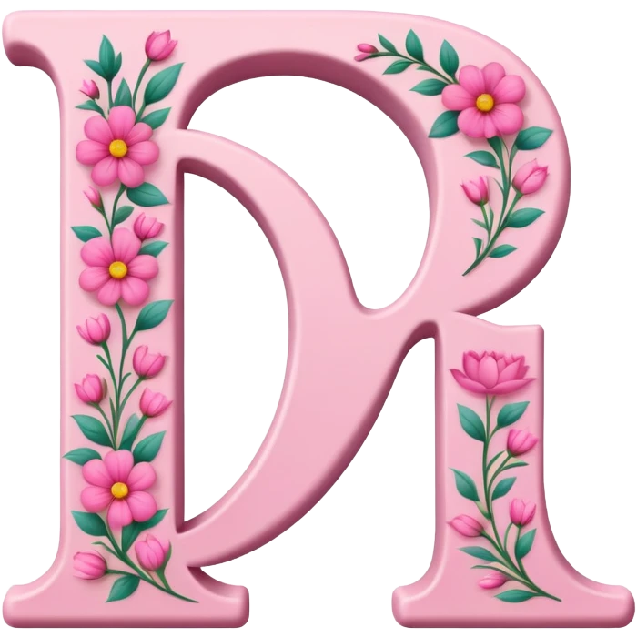 Pink, romantic, flowery, the letter “D” emoji