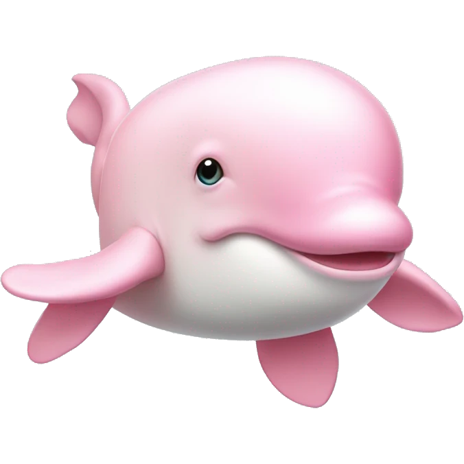 Pink beluga whale with bow on head emoji