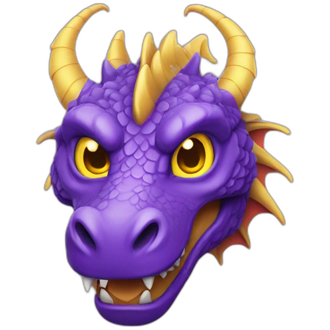 purple dragon with yellow eyes emoji