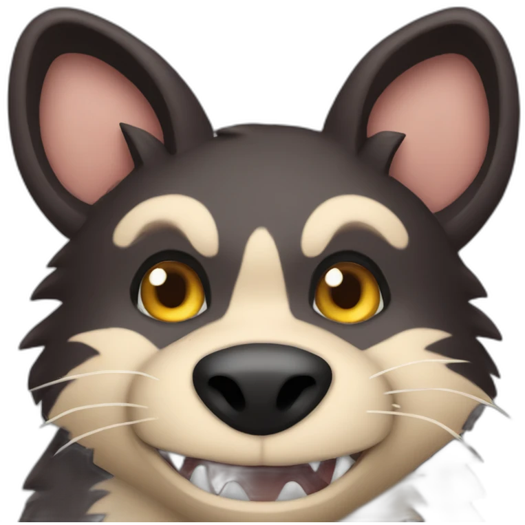 Tasmanian devil crossed with a wolf emoji