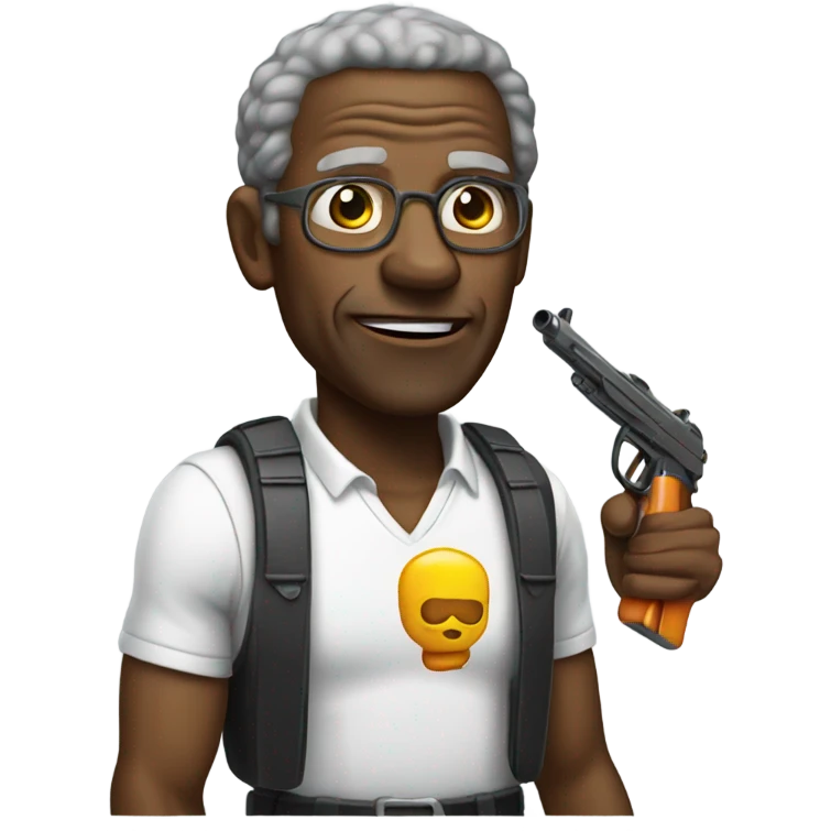 A old black dude with a watergun emoji
