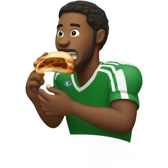 Soccer player eating a meatball sandwich  emoji