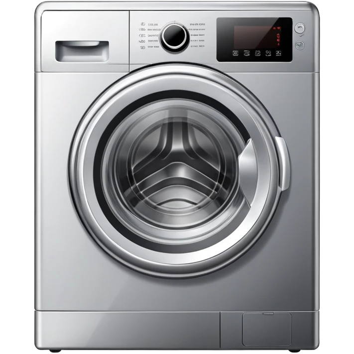 modern washing machine with digital display emoji