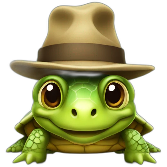 turtle with a hat emoji