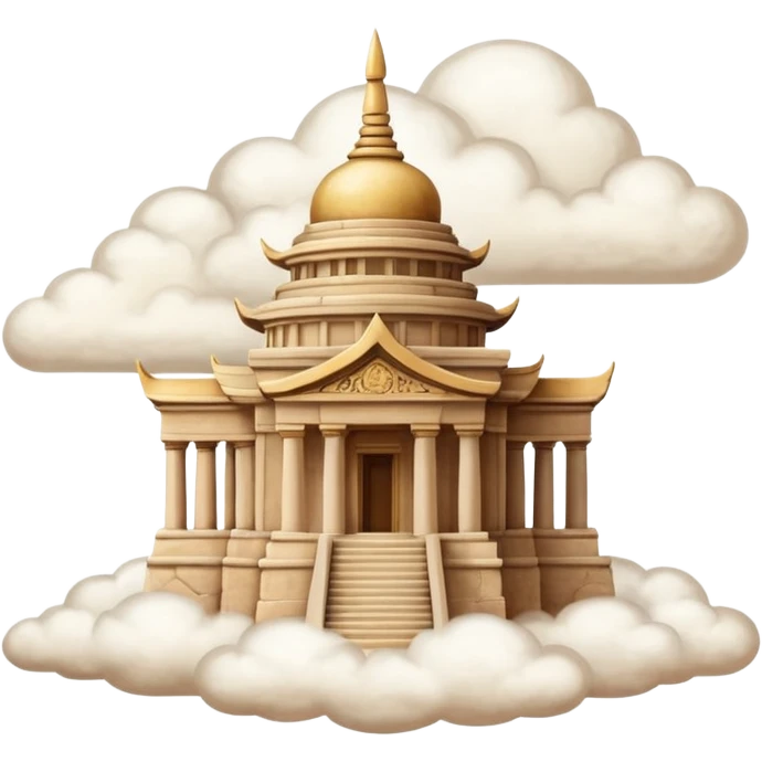 Beige temple on a cloud  emoji
