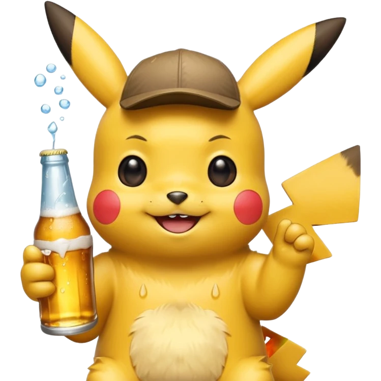 Así a picachu con una chela emoji