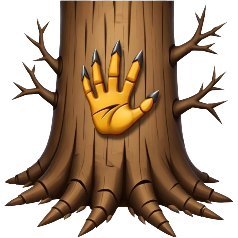 claw print with nails on tree  emoji