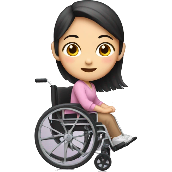 asian girl with wheelchair emoji