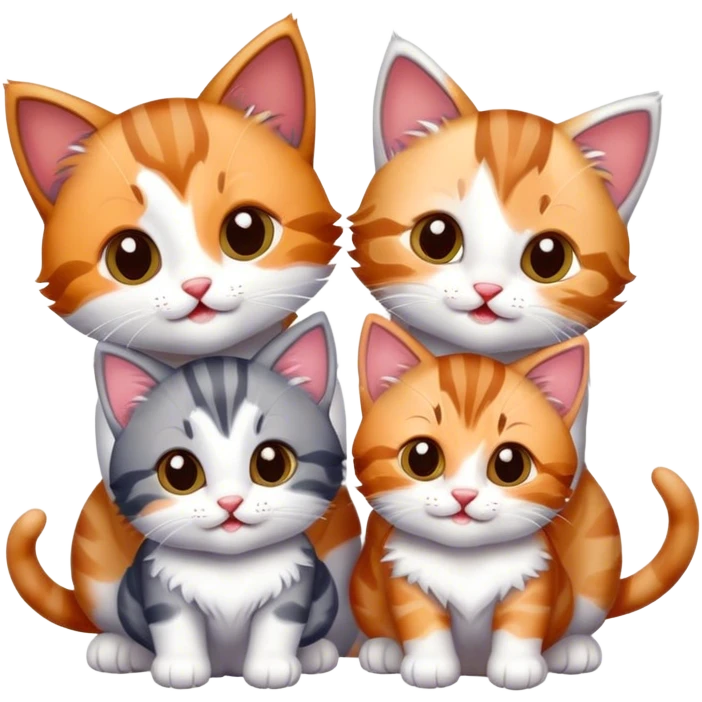 three happy kittens at christmas emoji