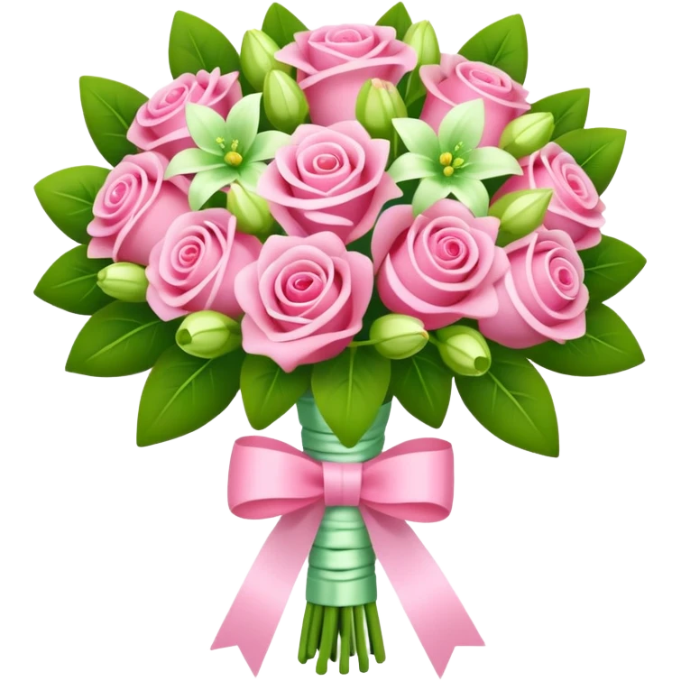 light green and pink wedding bouquet emoji