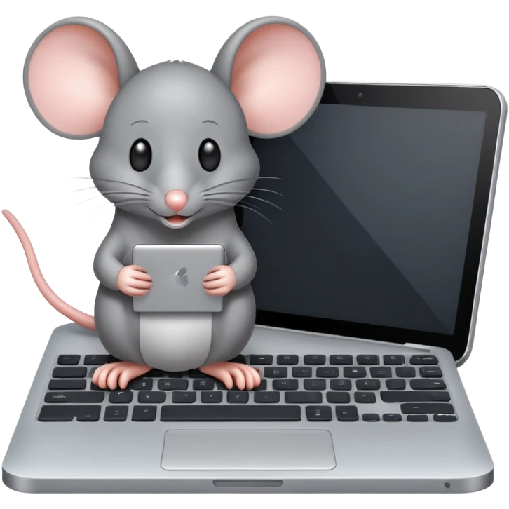 a mouse in a laptop emoji