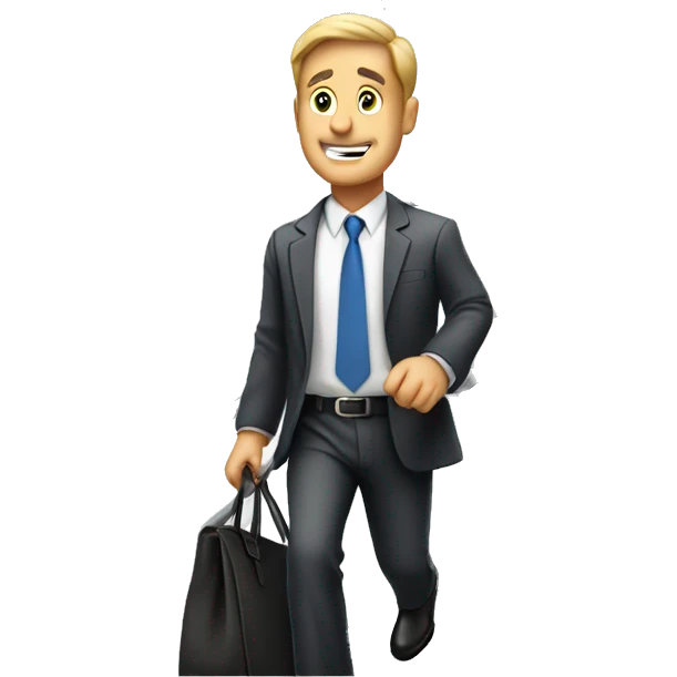 business man going up the stairs emoji