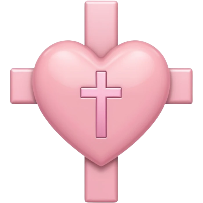 Heart infront of cross, pastel pink emoji