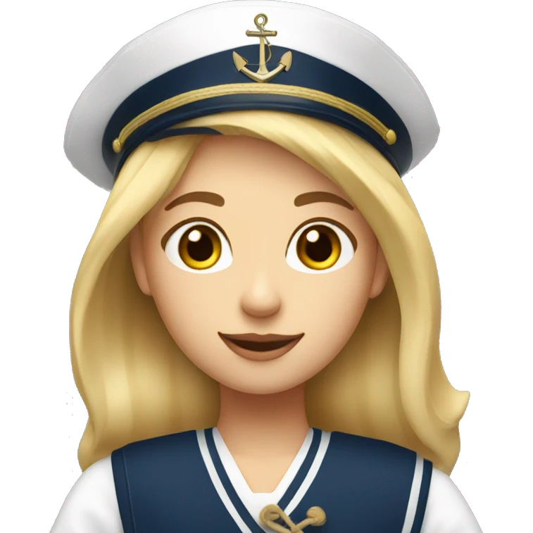Blonde girl sailor with sailor hat shoulder length hair  emoji