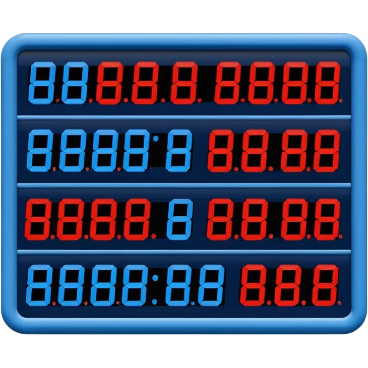 electronic score board blue (#00A3E0) and red (#F9423A) emoji