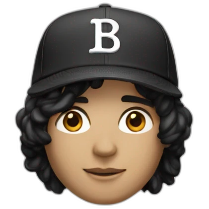 guy with white skin burberry cap and black mid-length hair emoji