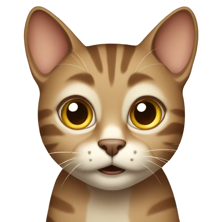 brown and beige cat scared emoji