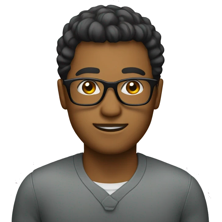 Emoji with black glasses and clear lenses emoji