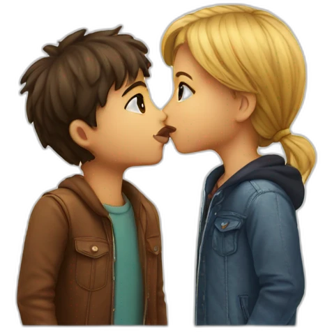 Boy Girl kiss emoji