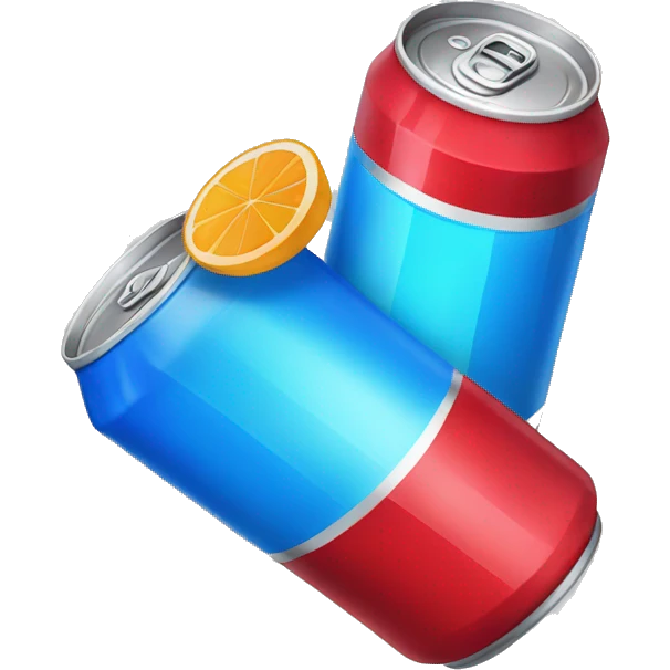 red and blue energy drink emoji
