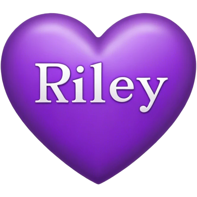 Purple Heart with the letters Riley in the middle  emoji